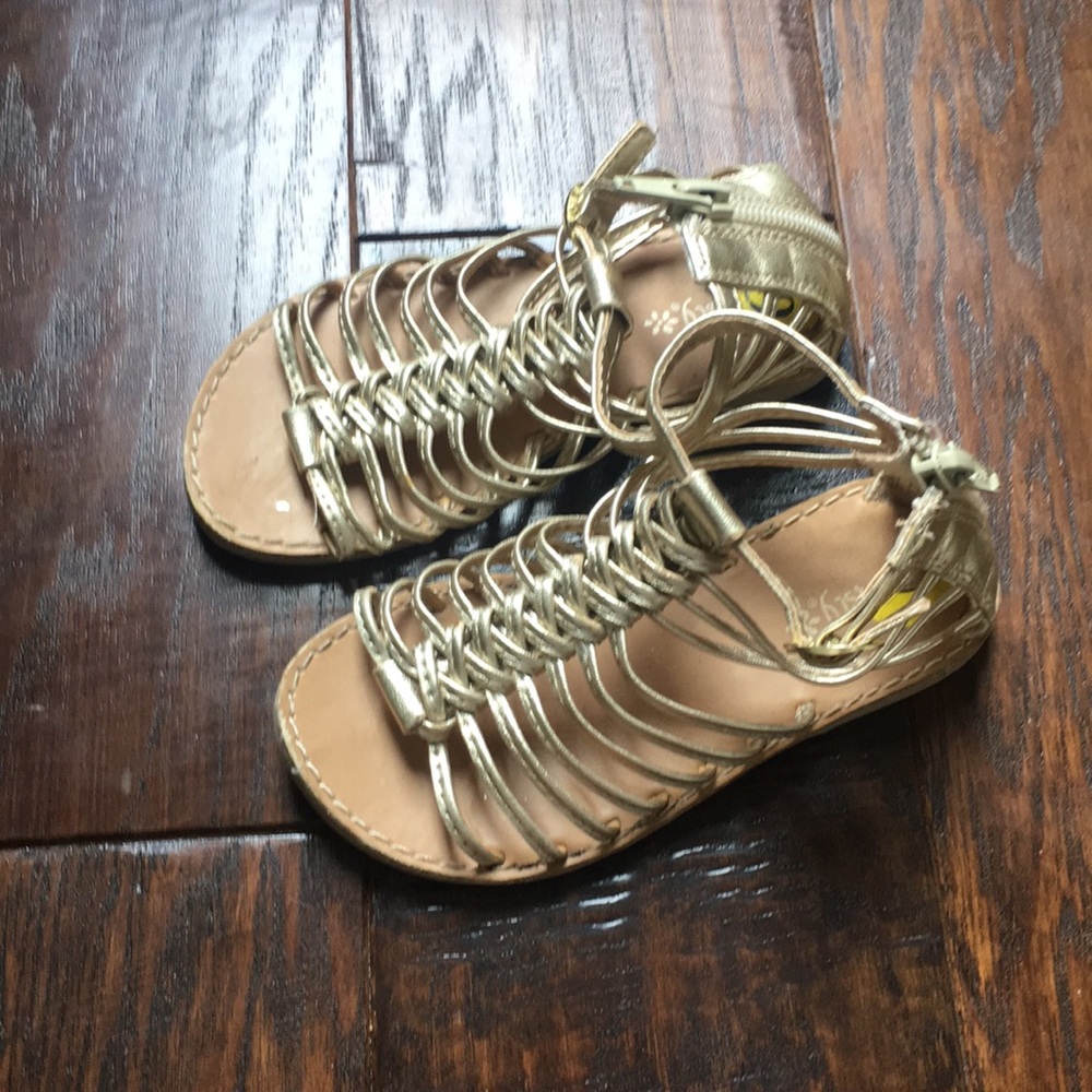 gold girls sandals